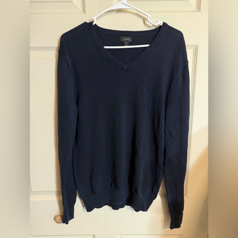 J. Crew Men's small Blue V-Neck Sweater